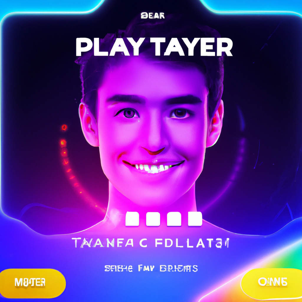 Player portrait with neon overlay